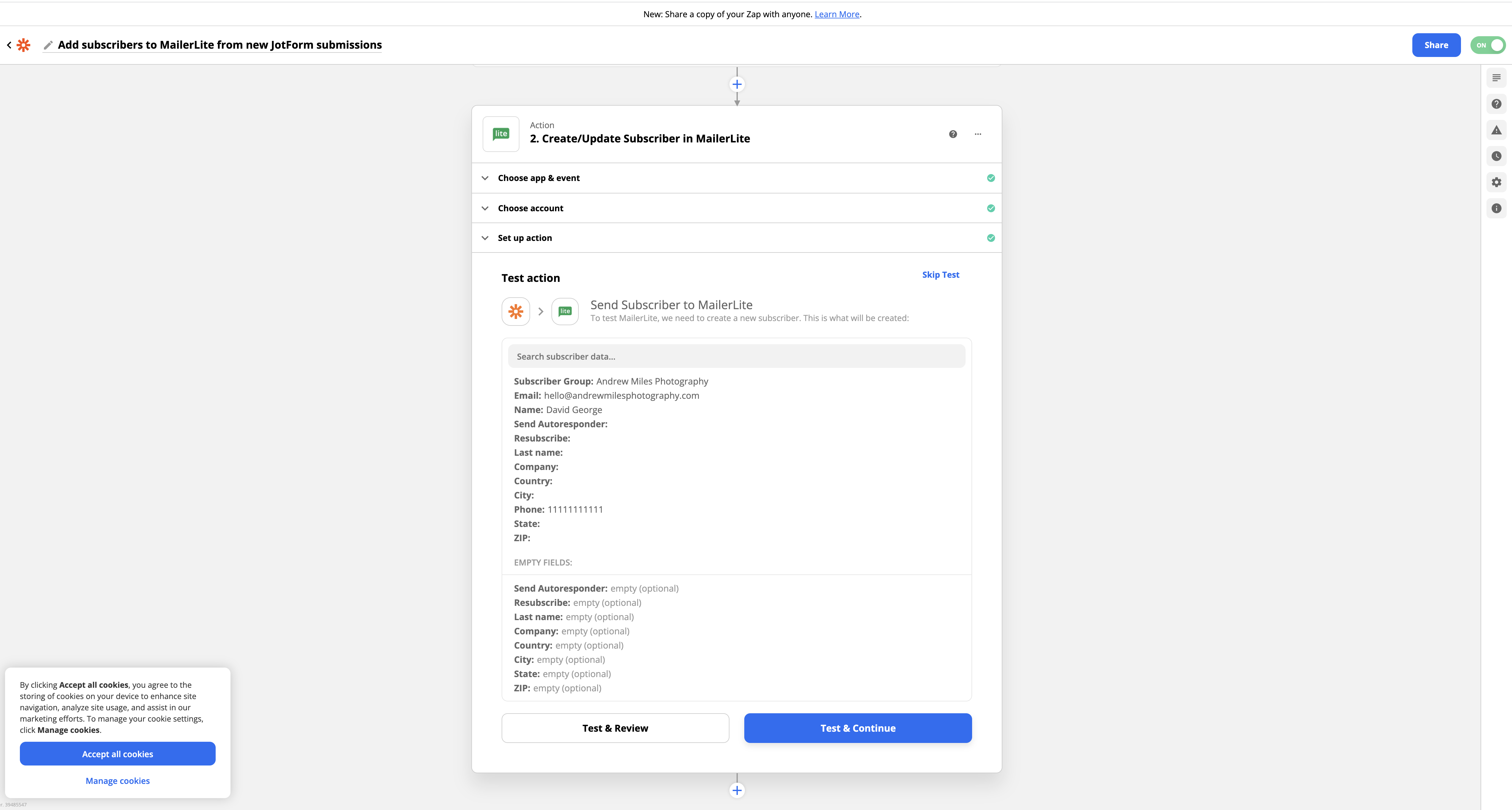 How do I pass on just the first name to Zapier + Mailerlite